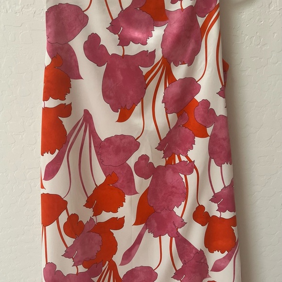 MANGO MNG Pink Orange Floral Printed Shift Dress M - Picture 5 of 7